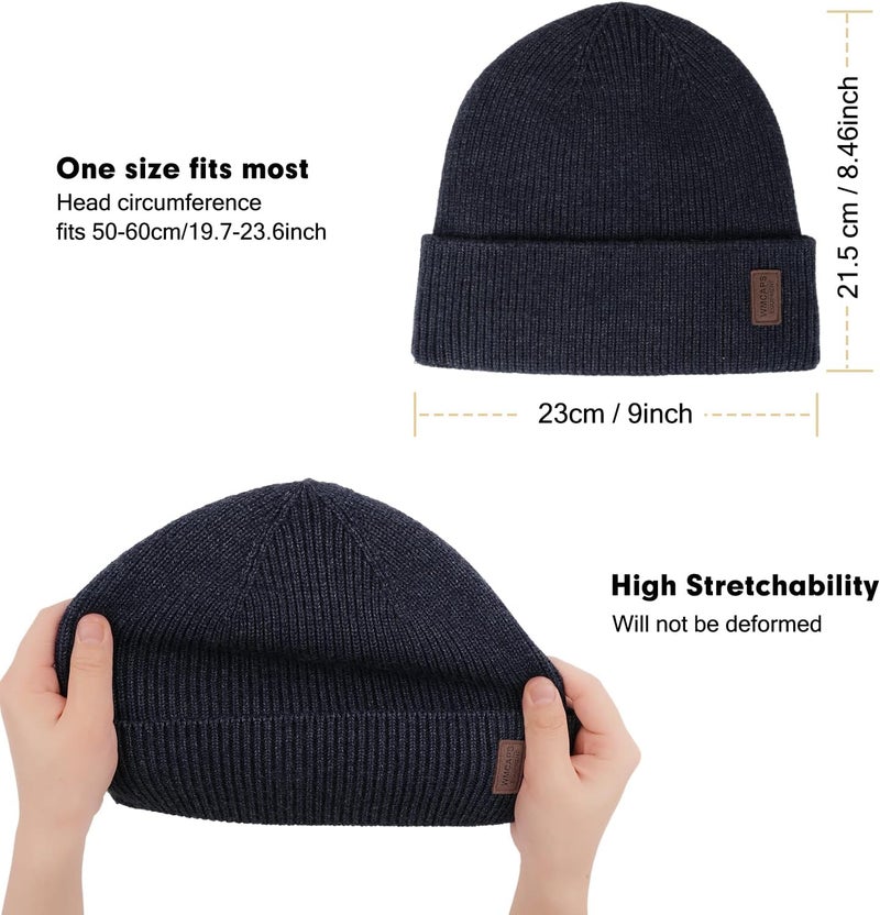 Wmcaps Winter Beanie for Men Women, Fleece Lined Beanie Soft Warm Knit Hat Ski Stocking Cuffed Cap - Image 2
